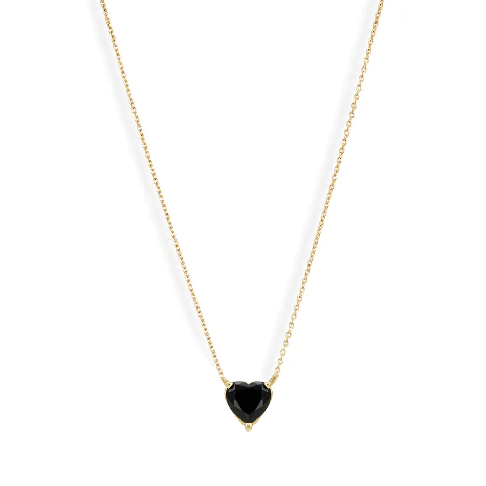 Onyx Sweetheart Gem Pendant Necklace | Magpie Jewellery