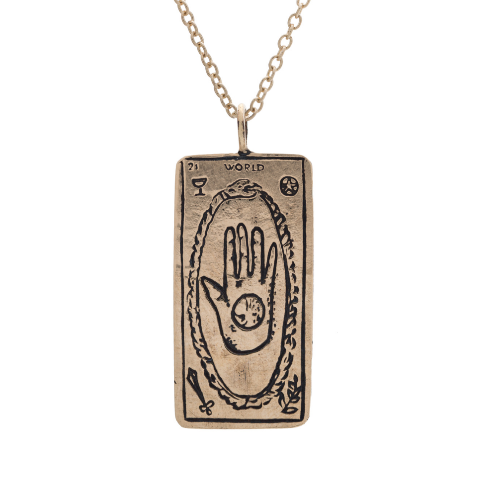 The World Tarot Card Necklace - Magpie Jewellery