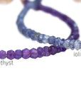 Gold Gemstone Stacking Bracelet | Magpie Jewellery | Amethyst | Iolite | Listed Left-to-Right | Labelled