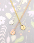 Monogram Necklace | Magpie Jewellery | SIlver "K" | Rose Gold "R" | Yellow Gold "P" | Listed Left-to-Right