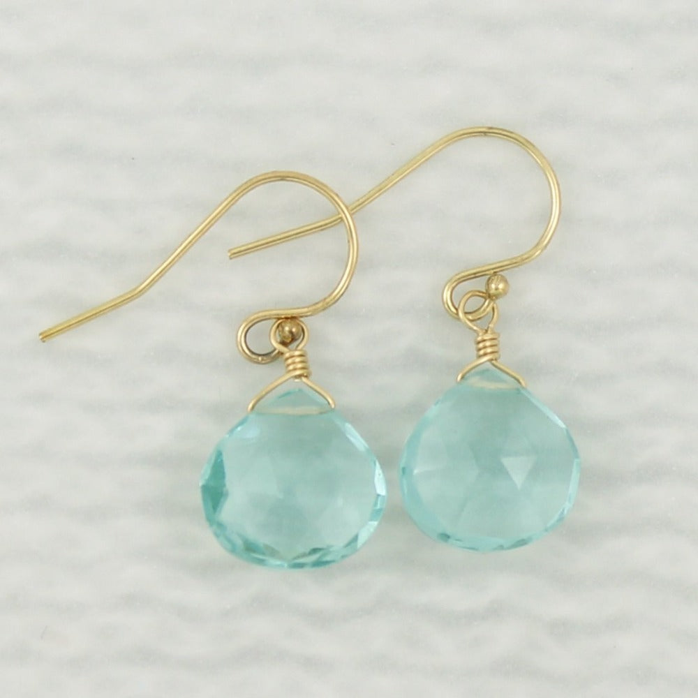 Gemstone Solo Earring | Magpie Jewellery | Yellow Gold | Teal Quartz | Faceted