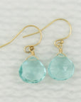 Gemstone Solo Earring | Magpie Jewellery | Yellow Gold | Teal Quartz | Faceted