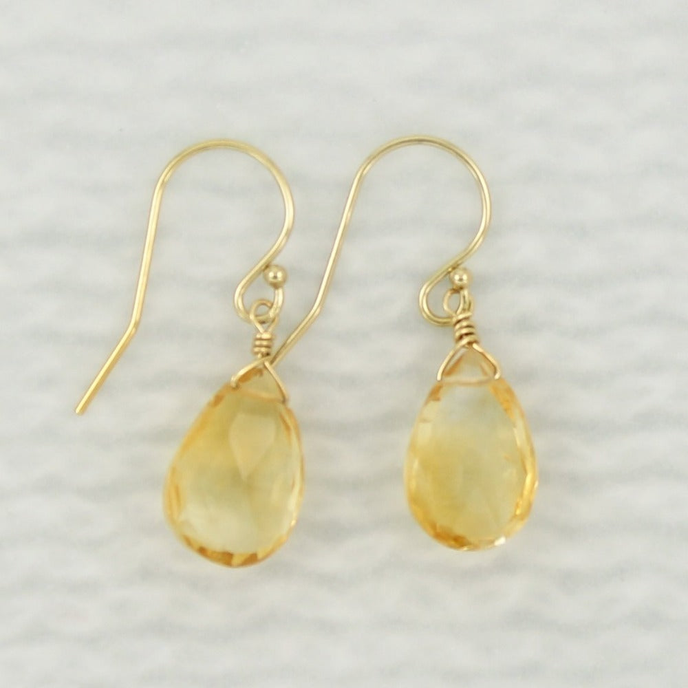 Gemstone Solo Earring | Magpie Jewellery | Yellow Gold | Citrine | Faceted