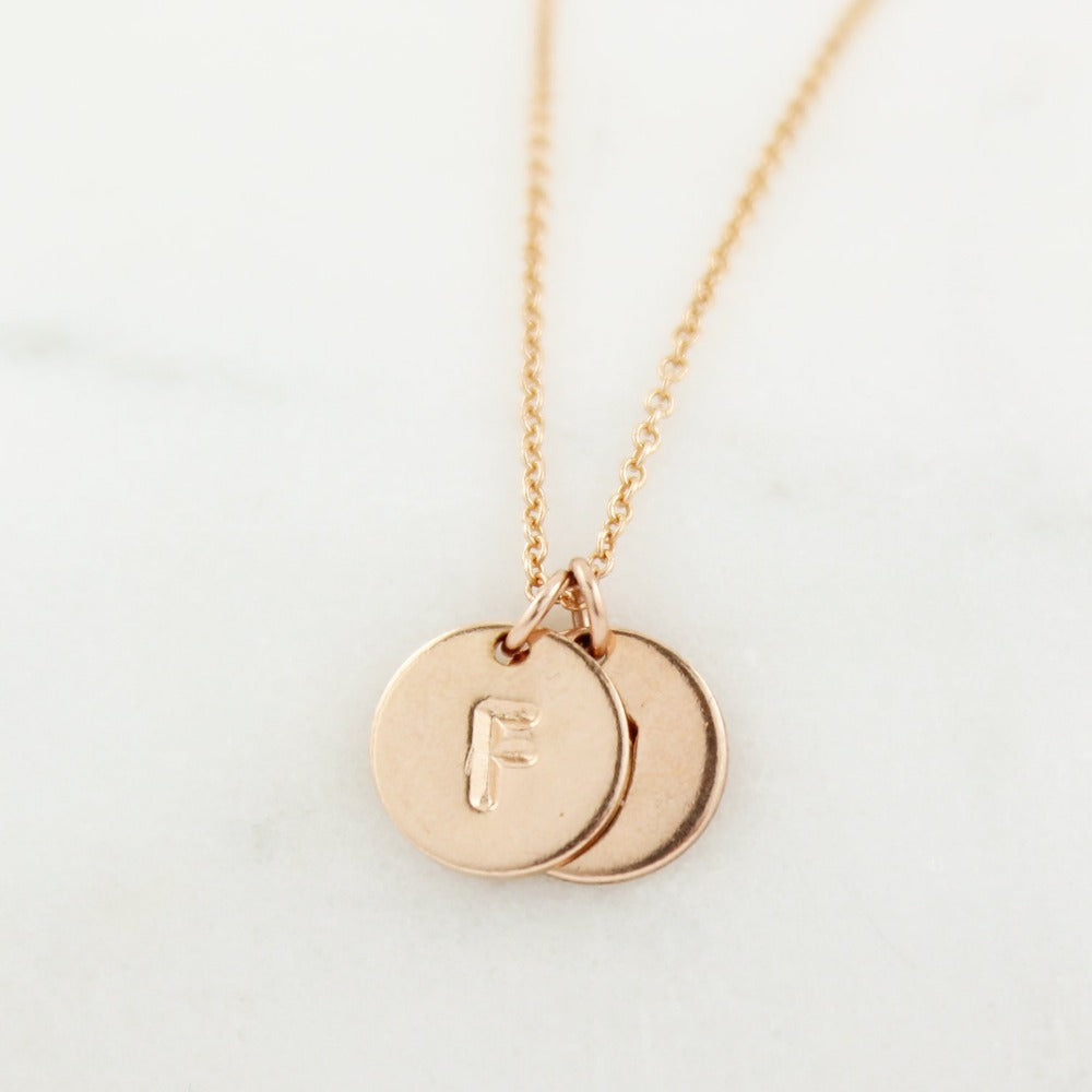 Monogram Necklace - Up To 4 Letters | Magpie Jewellery | Rose Gold &quot;F&quot; and Hidden Letter