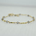 Dapped Bar & Gemstone Chain Bracelet | Magpie Jewellery | Yellow Gold | Labradorite 