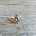 Salt & Pepper Kite Diamond Halo Ring | Magpie Jewellery