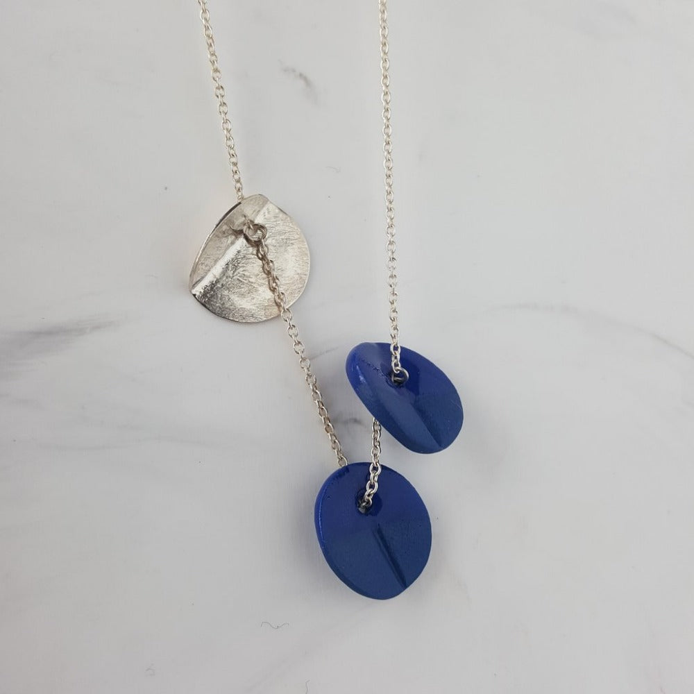 &quot;Eucalyptus&quot; Small Porcelain Triple Pendant - Magpie Jewellery
