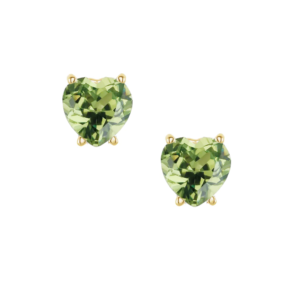 Peridot Sweetheart Gem Stud Earrings | Magpie Jewellery