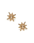 Micro Aztec Starburst Studs - Clear Topaz & Gold | Magpie Jewellery