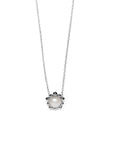 Micro Dew Drop Solitaire Necklace - Pearl Silver | Magpie Jewellery