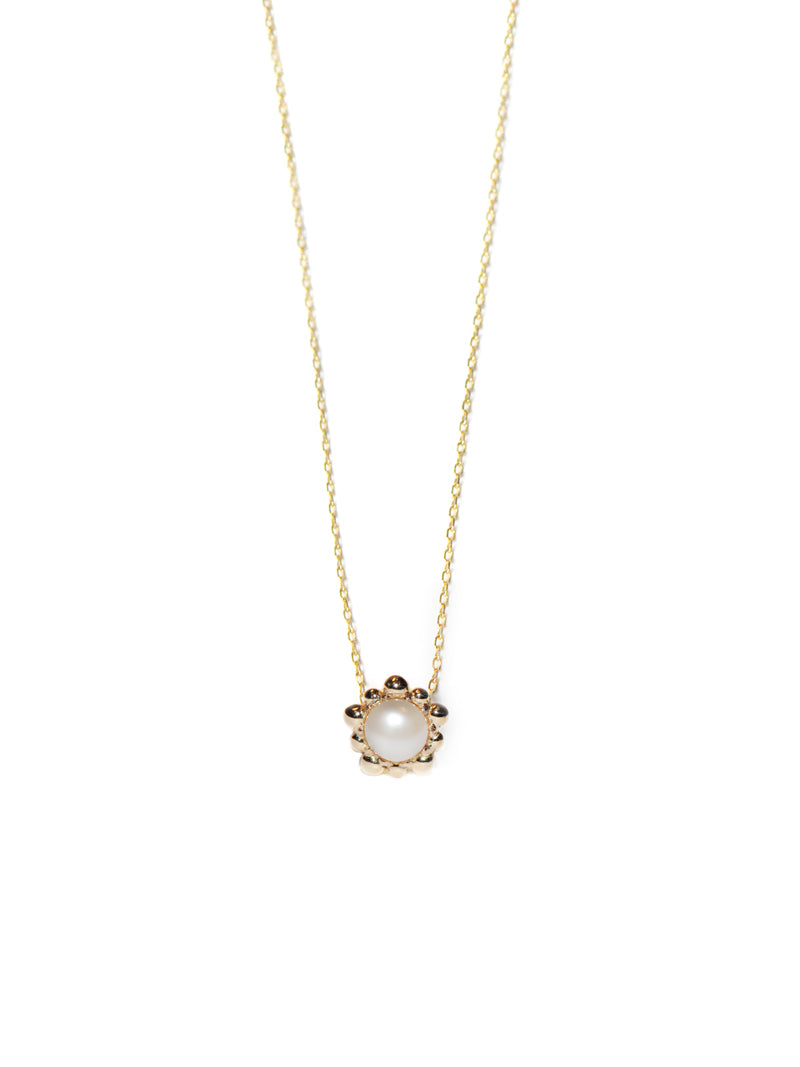 Micro Dew Drop Solitaire Necklace - Pearl Gold | Magpie Jewellery