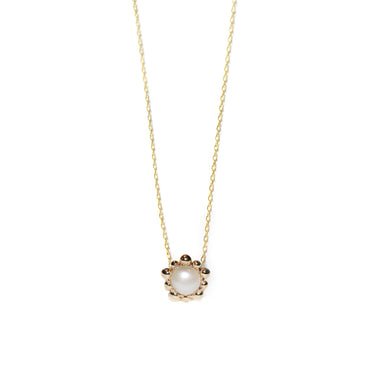 Micro Dew Drop Solitaire Necklace - Pearl Gold | Magpie Jewellery