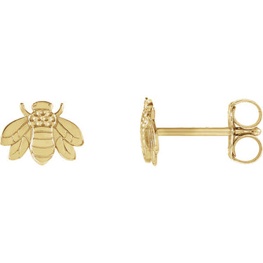 Bumblebee Studs - Yellow Gold - Magpie Jewellery