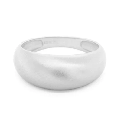 White Gold Luna Bombe Ring | 8mm | Magpie Jewellery