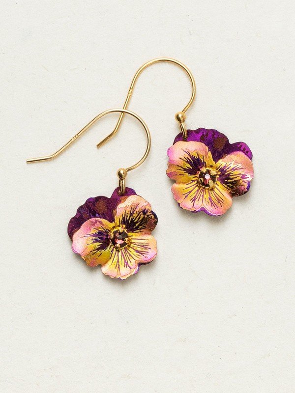 Pansy Drop Earrings - Magpie Jewellery