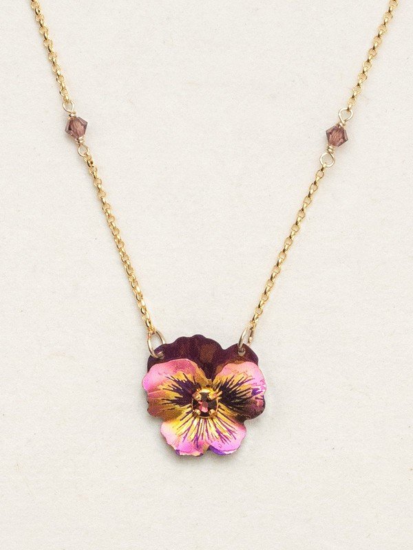 Garden Pansy Pendant Necklace - Magpie Jewellery