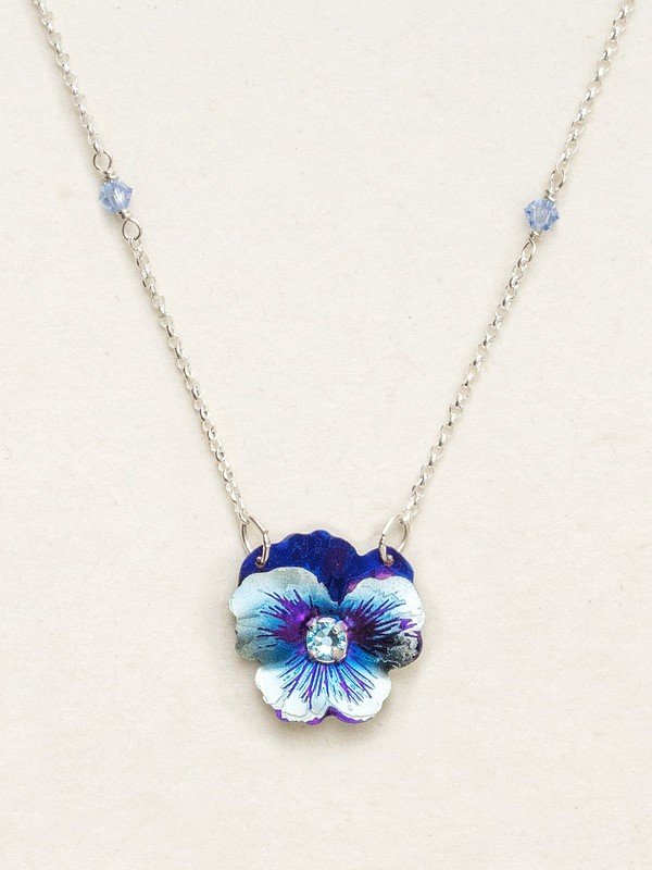 Garden Pansy Pendant Necklace - Magpie Jewellery