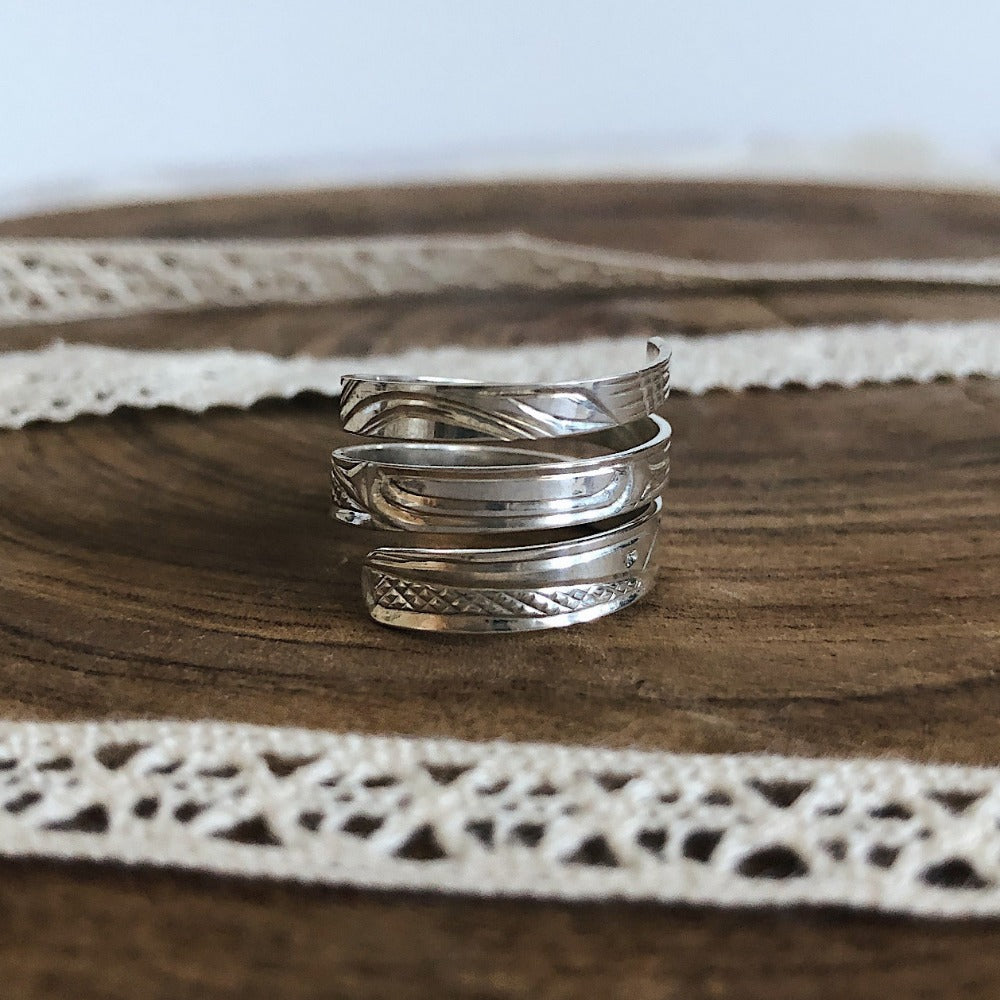 Silver Triple Spiral Ring - Magpie Jewellery