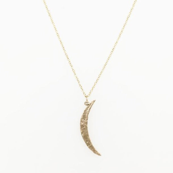 14ky Gold Crescent Moon Necklace