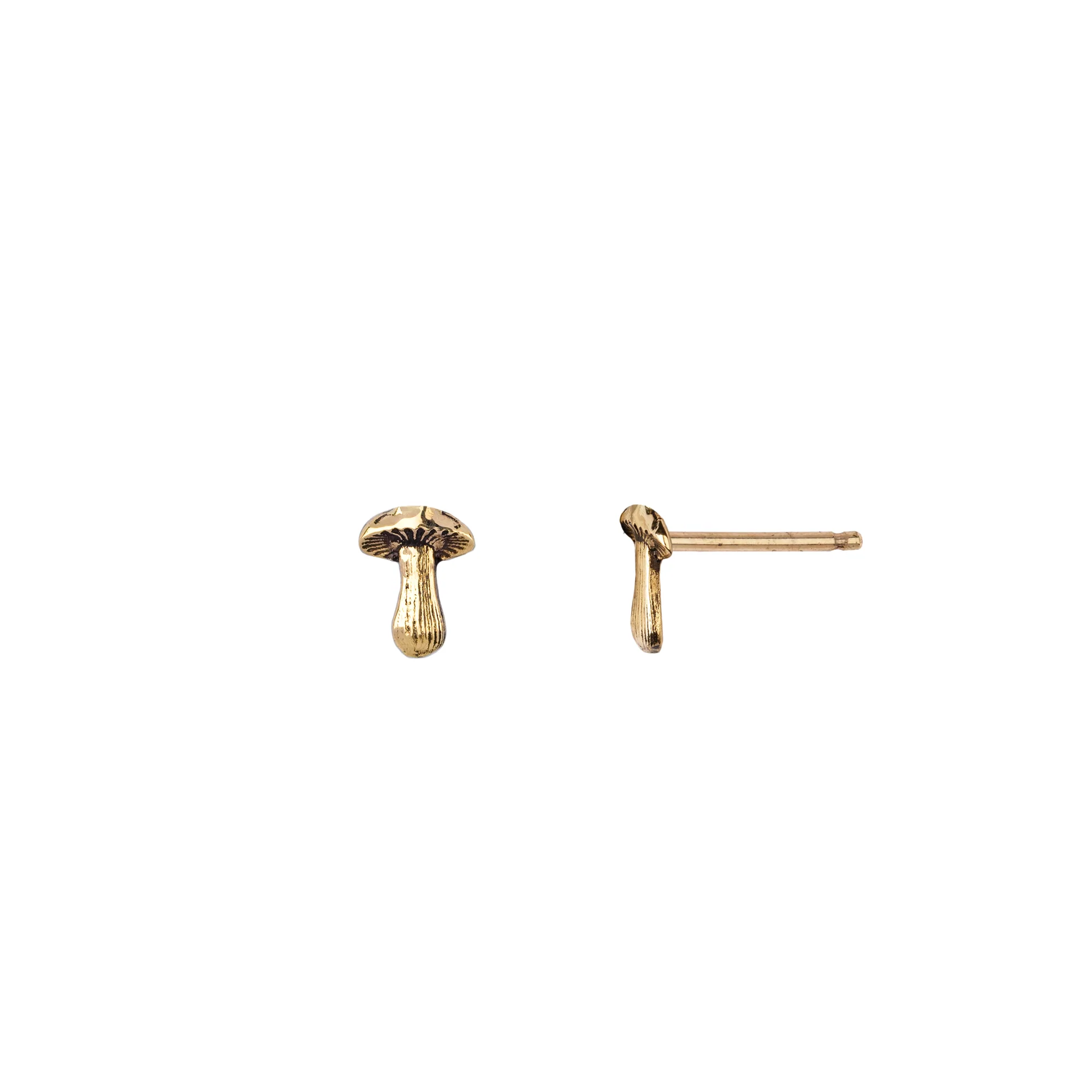 Mushroom 14K Gold Symbol Stud | Magpie Jewellery