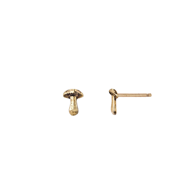 Mushroom 14K Gold Symbol Stud | Magpie Jewellery