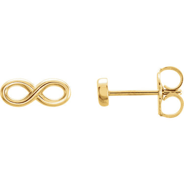 Yellow Gold Infinity Studs - Magpie Jewellery