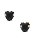 Black Onyx Sweetheart Gem Stud Earrings | Magpie Jewellery