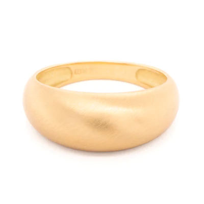 Yellow Gold Luna Bombe Ring | 8mm | Magpie Jewellery