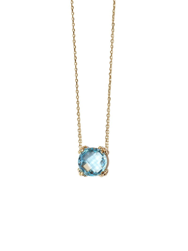 Dew Drop Mini Cluster Necklace - Blue Topaz & Gold | Magpie Jewellery