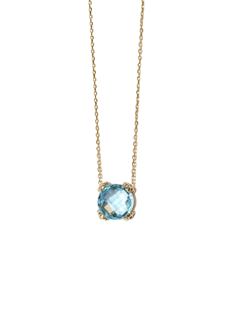 Dew Drop Mini Cluster Necklace - Blue Topaz &amp; Gold | Magpie Jewellery