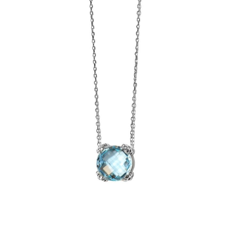 Dew Drop Mini Cluster Necklace - Blue Topaz &amp; Silver | Magpie Jewellery