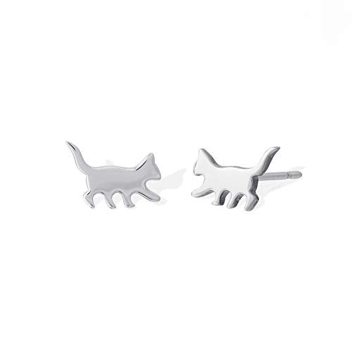 Cat in Profile Studs - Magpie Jewellery