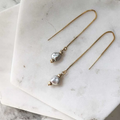 Grey Pearl Threader Earrings | Magpie Jewellery