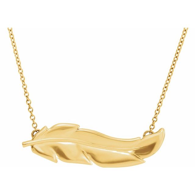 14k Gold Feather Necklace - Magpie Jewellery