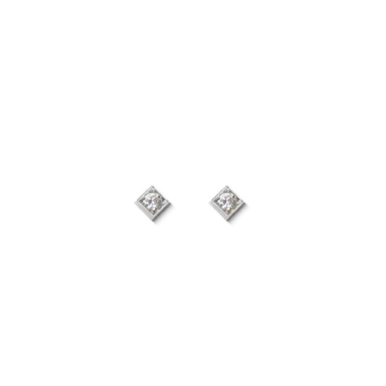 Cléo Square Studs - Sapphires & Silver | Magpie Jewellery
