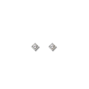 Cléo Square Studs - Sapphires & Silver | Magpie Jewellery