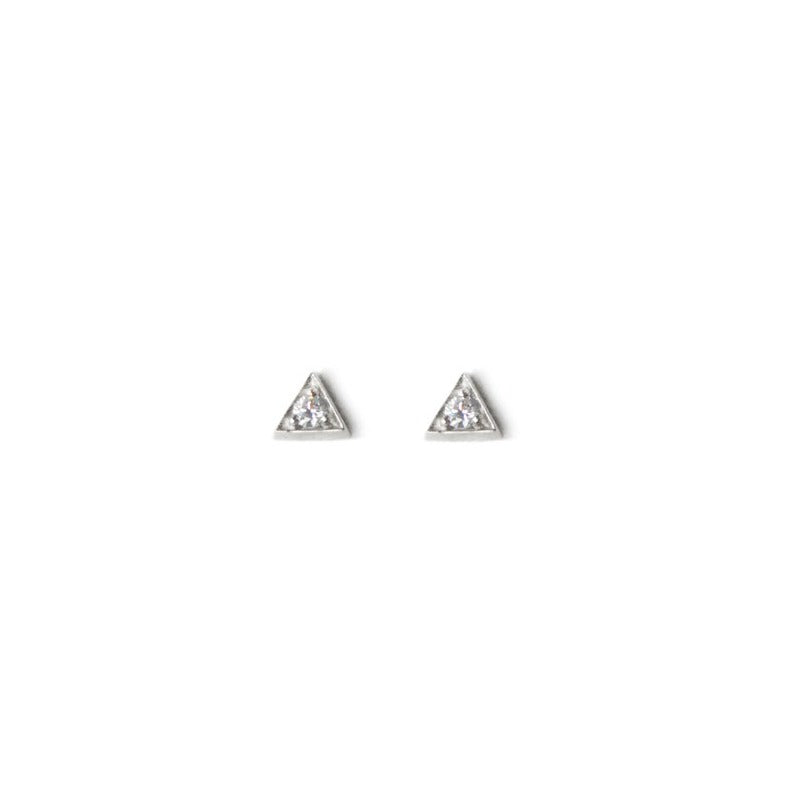 Cléo Triangle Studs - Sapphires &amp; Silver | Magpie Jewellery