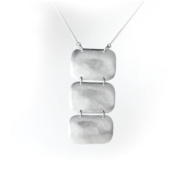 Hammered Three-Tier Pendant Necklace - Magpie Jewellery