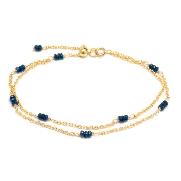 Luna&#39; Double Strand Gemstone Station Bracelet | Magpie Jewellery