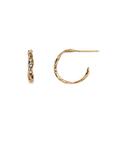 Extra Small 14K Gold Texture Triple Diamond Hoop Earring | Magpie Jewellery