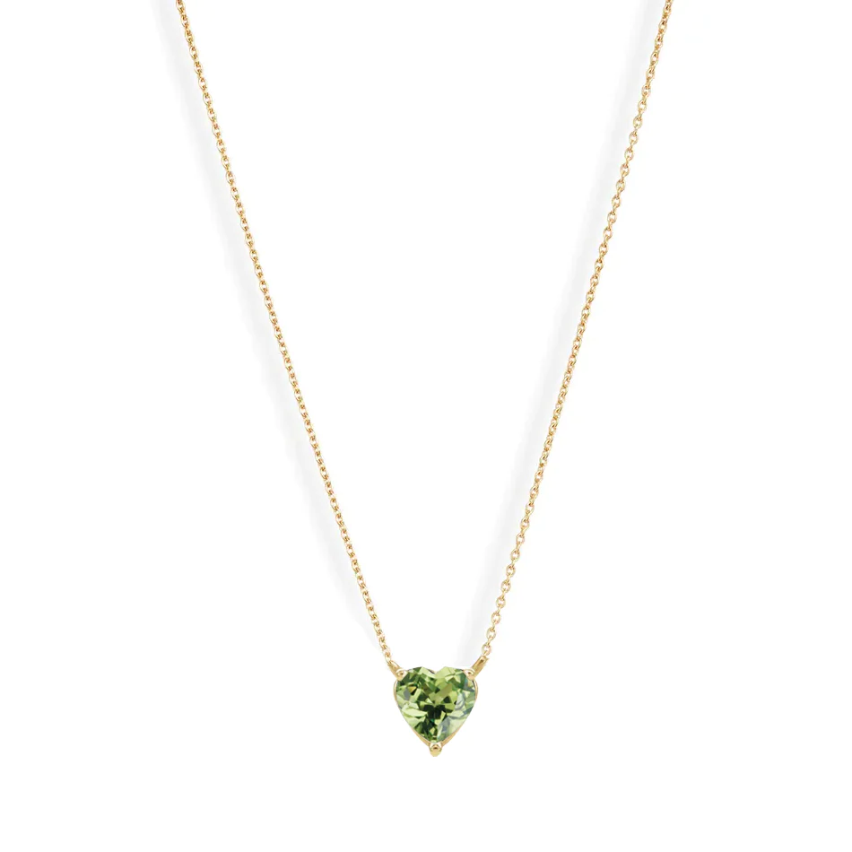 Peridot Sweetheart Gem Pendant Necklace | Magpie Jewellery