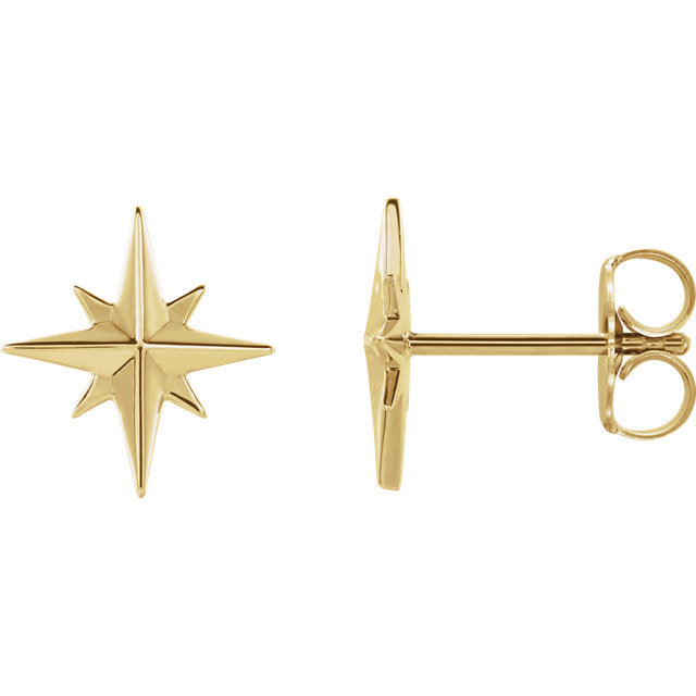 Star Studs - Yellow Gold - Magpie Jewellery