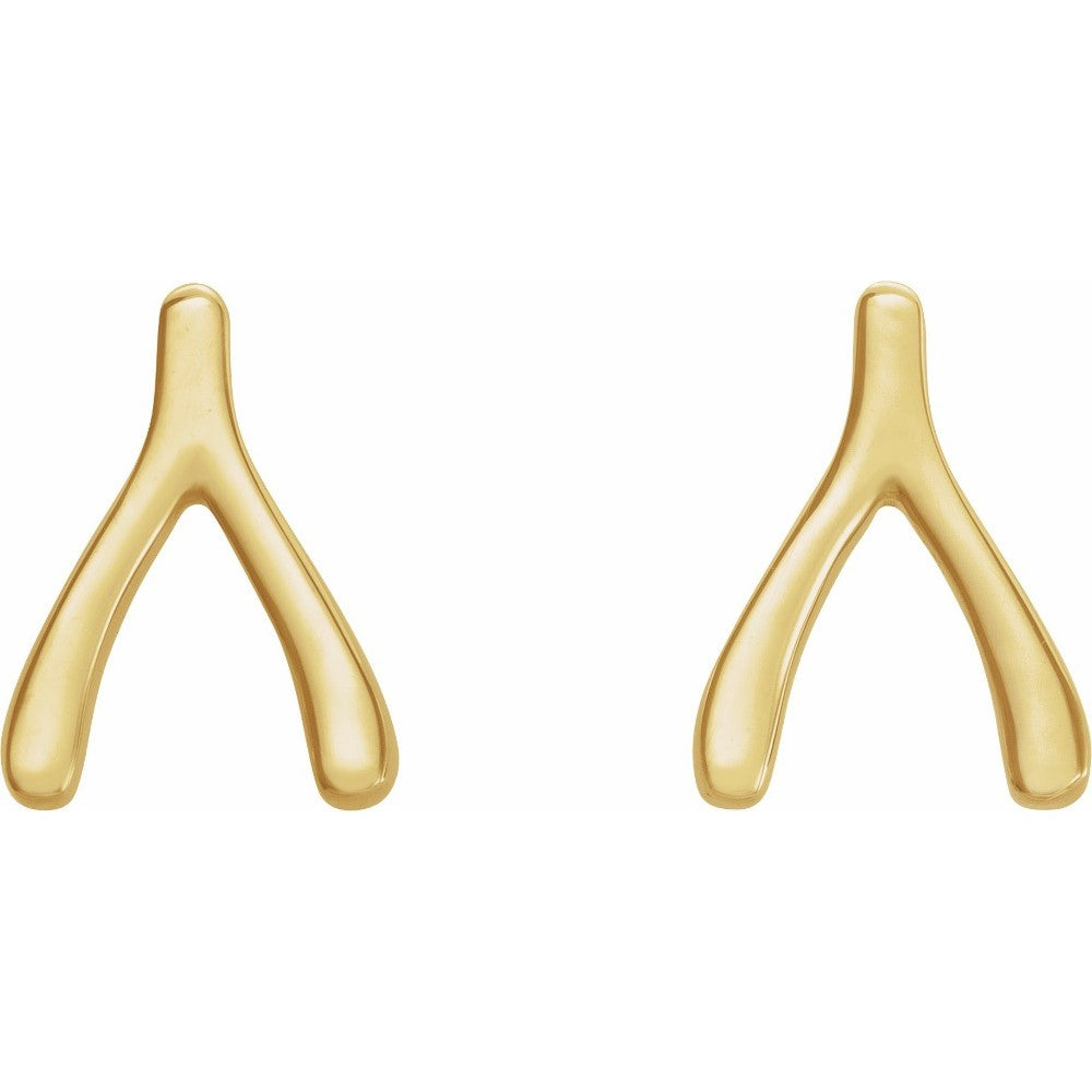 14k Wishbone Earrings - Magpie Jewellery