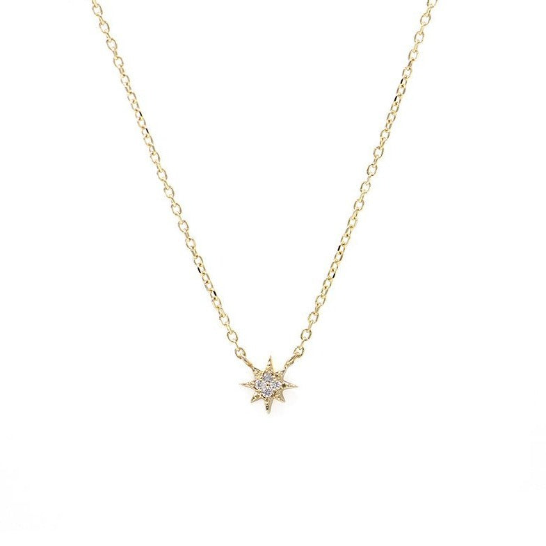 Aztec Micro North Star Necklace YG | Magpie Jewellery