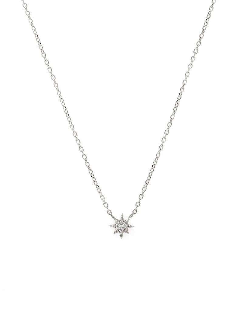 Aztec Micro North Star Necklace WG | Magpie Jewellery