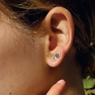 Single Love Letter heart stud - White Gold | Magpie Jewellery