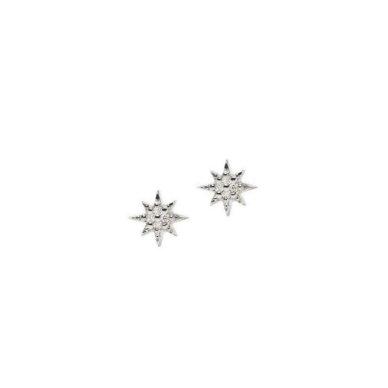 Micro Aztec North Star Studs Silver | Magpie Jewellery