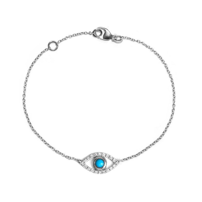 Dew Drop Evil Eye Bracelet - Turquoise &amp; Sapphires | Magpie Jewellery