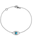 Dew Drop Evil Eye Bracelet - Turquoise & Sapphires | Magpie Jewellery