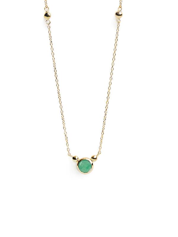 Bonheur Emerald Grade A Birthstone Necklace